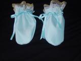 Blue Satin Mittens Adult Baby